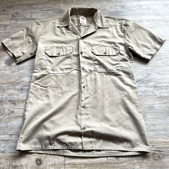 Dickies Short Sleeve Work Shirt Small Dessert Sand Brown Tan - Picture 1 of 10